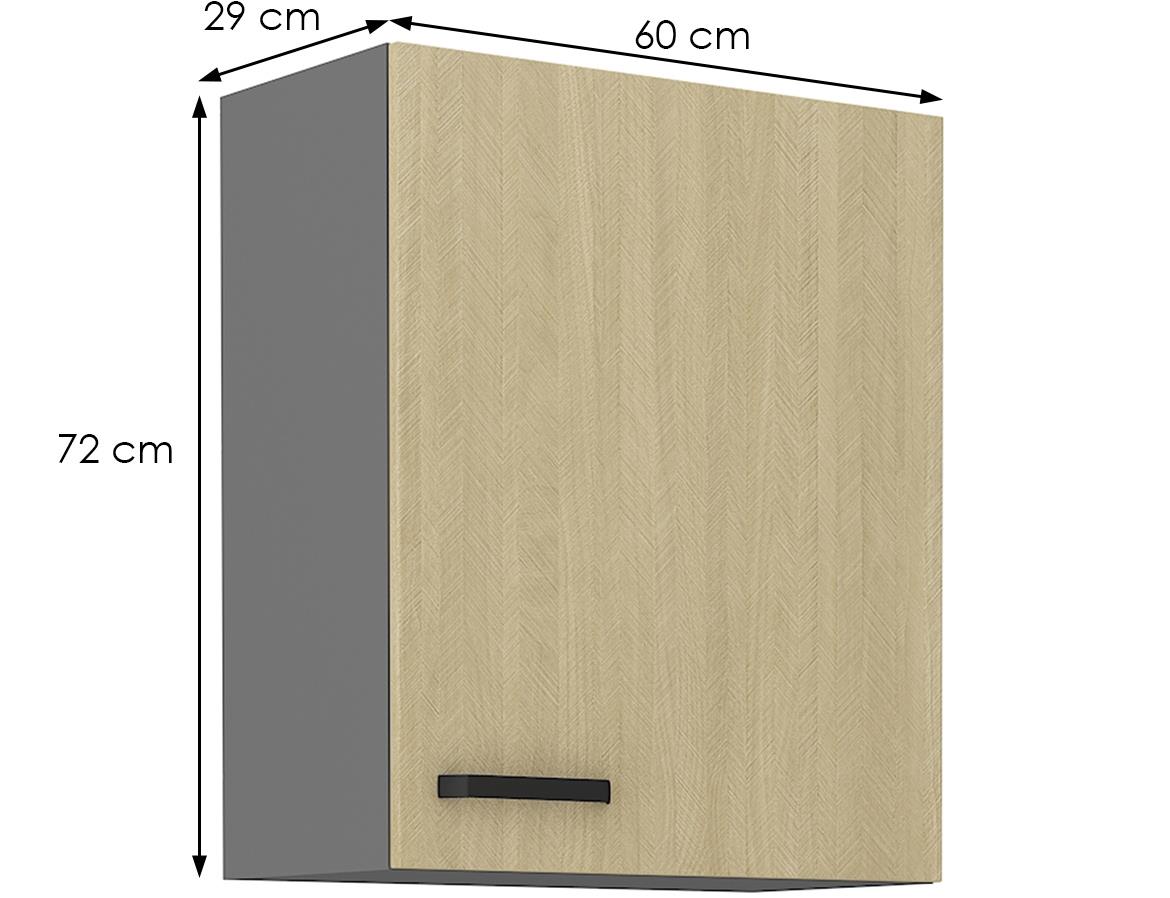 Scandi 60g-72 1f kuhinjski element 1 vrata 60x29x71,5 cm natur/tamno sivi