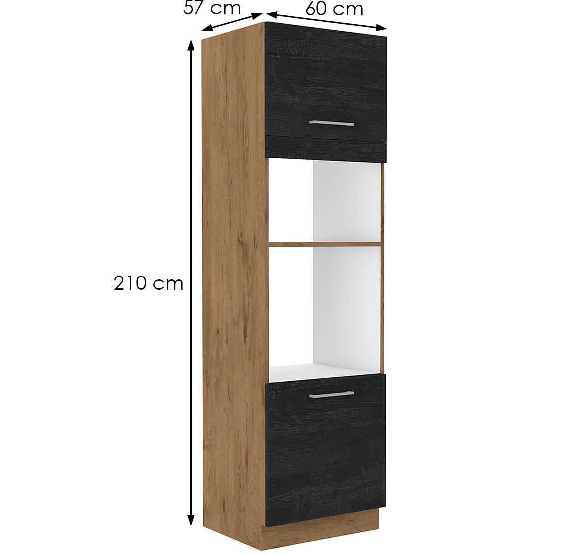 Vigo 60DPM-210 2F kuhinjski element 2 vrata 60x55,6x210 cm hrast/tamno sivi