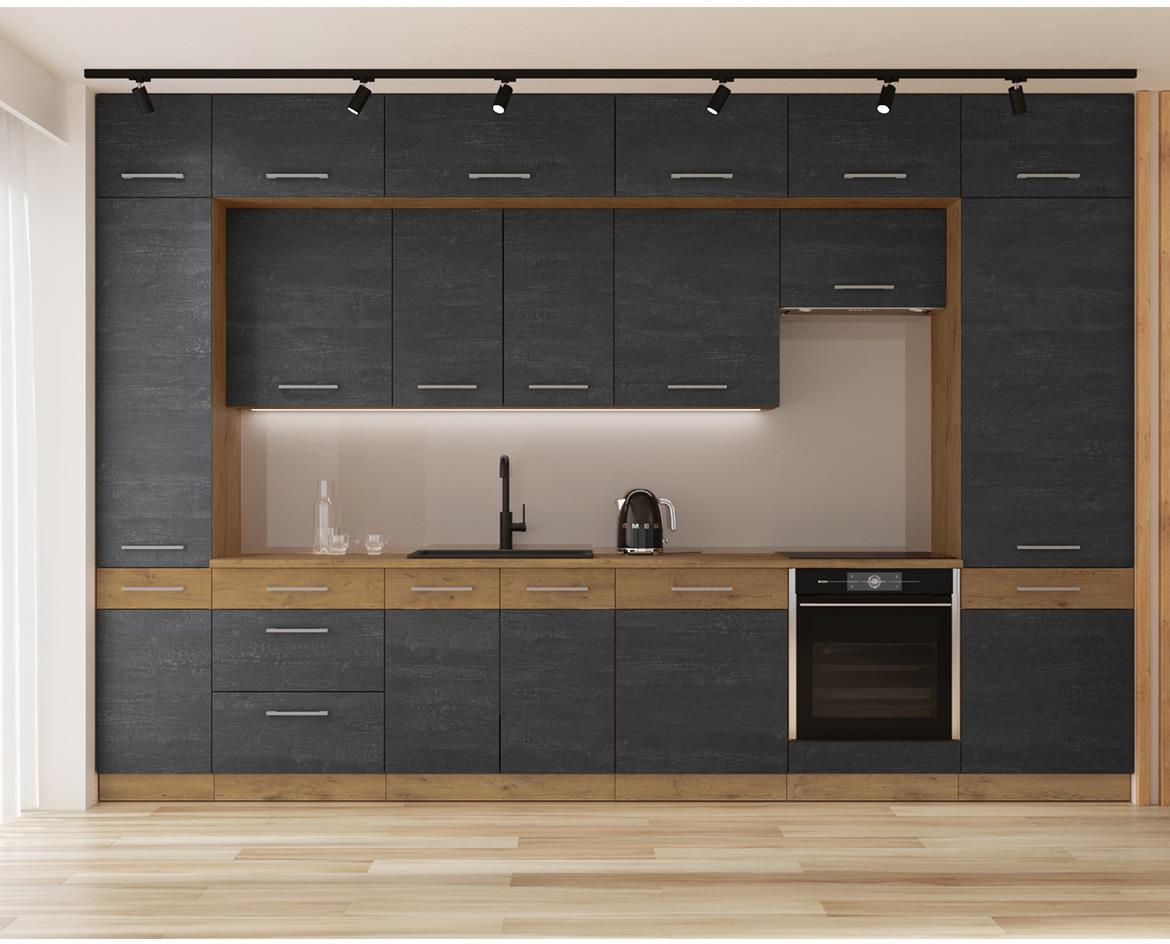 Vigo 60DPM-210 2F kuhinjski element 2 vrata 60x55,6x210 cm hrast/tamno sivi