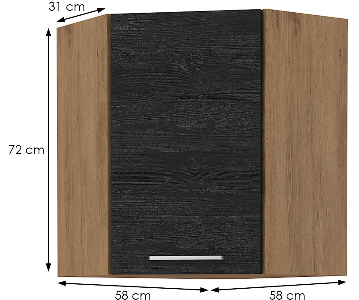 Vigo 58X58 GN-72 1F ugaoni kuhinjski element 1 vrata 58x30,6x72 cm natur (artisan hrast)/tamno sivi