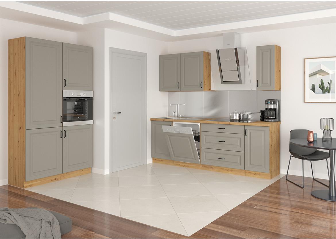 Stilo kuhinja bez radne ploce 260x50x200 cm siva/natur