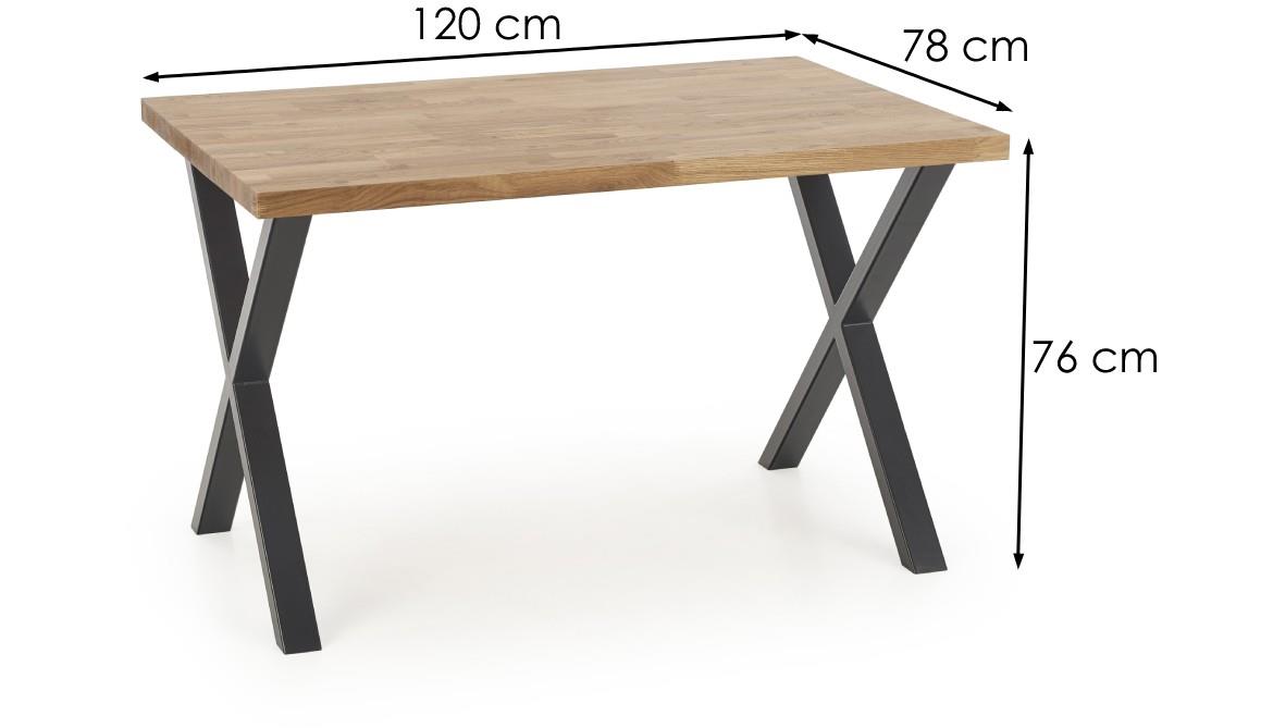 Apek Table A) Puni hrast 120k78 - Prirodni hrast/crni