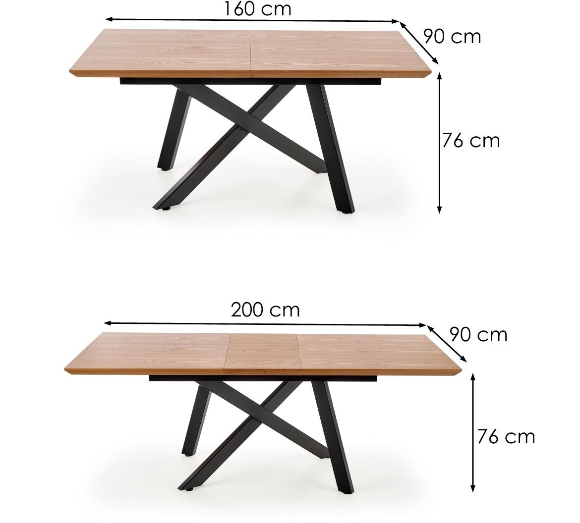 Capital 2 Sto 160/200 Mdf/celik - prirodni hrast/crni