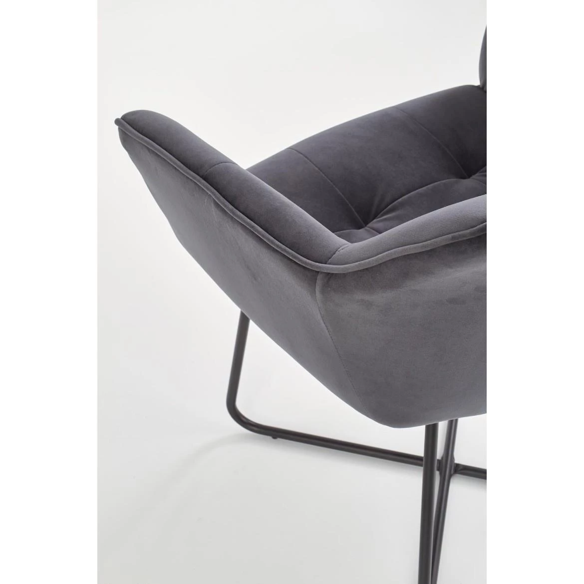 Stolica K377 Velvet/Metal Grei