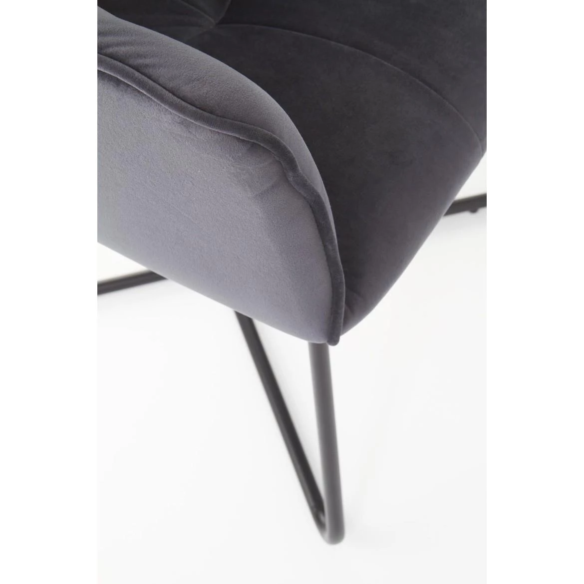 Stolica K377 Velvet/Metal Grei