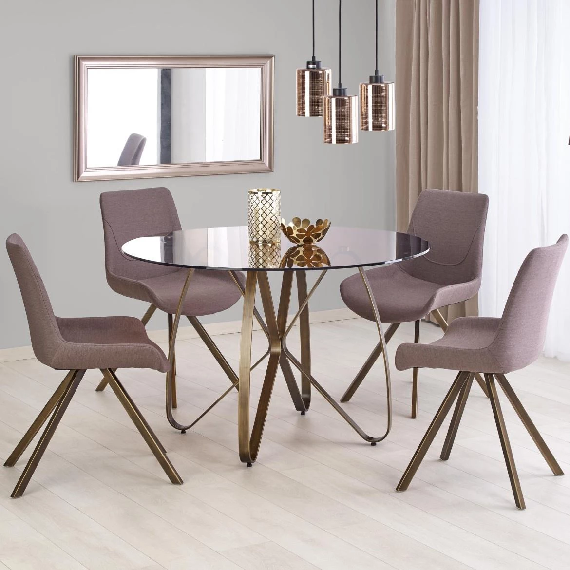 Lungo sto 120 staklo/celik - bronza/zlato