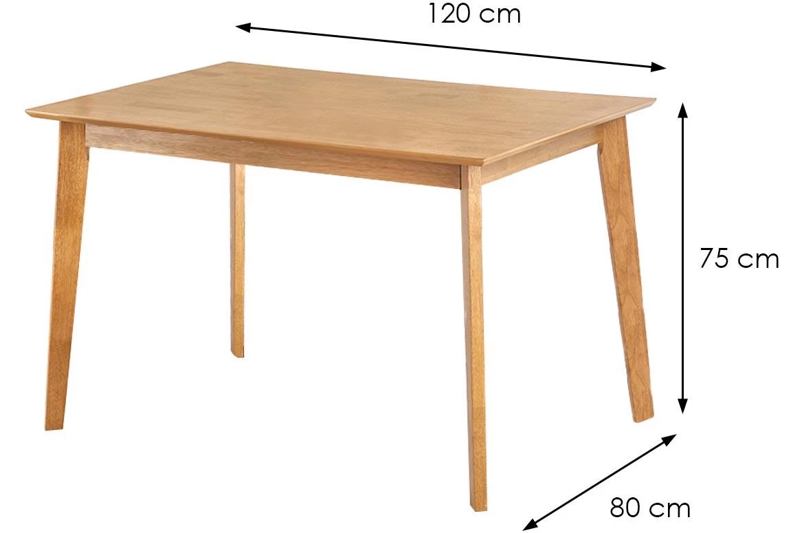 Set sto i stolice Cordoba 1+4 120x80 svetli hrast