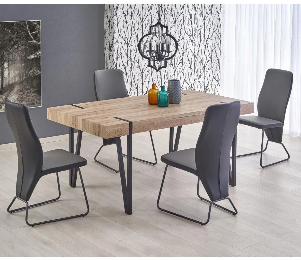 Iohann 170 Mdf/Steel sto - San Remo hrast/crna