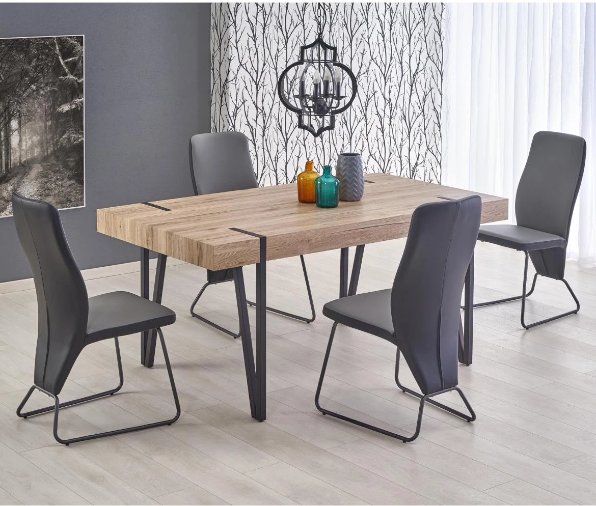 Iohann 170 Mdf/Steel sto - San Remo hrast/crna