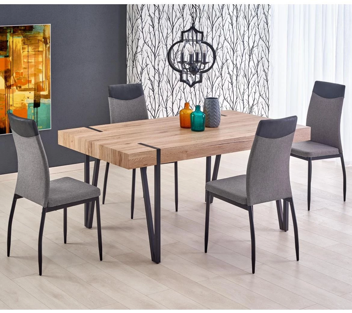 Iohann 170 Mdf/Steel sto - San Remo hrast/crna