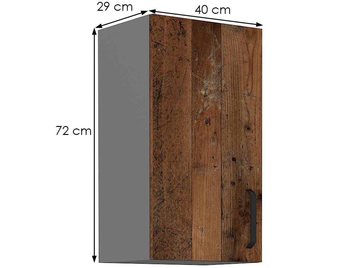 Tessa 40g-72 1f kuhinjski element 1 vrata 40x29x71,5 cm rustik drvo/tamno sivi