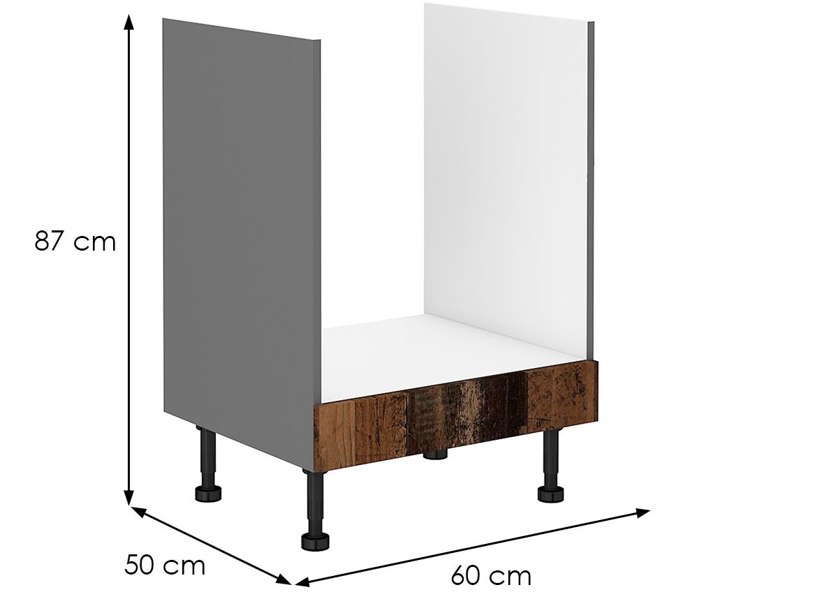 Tessa 60dg bb kuhinjski element 60x50x87 cm rustik drvo/tamno sivi