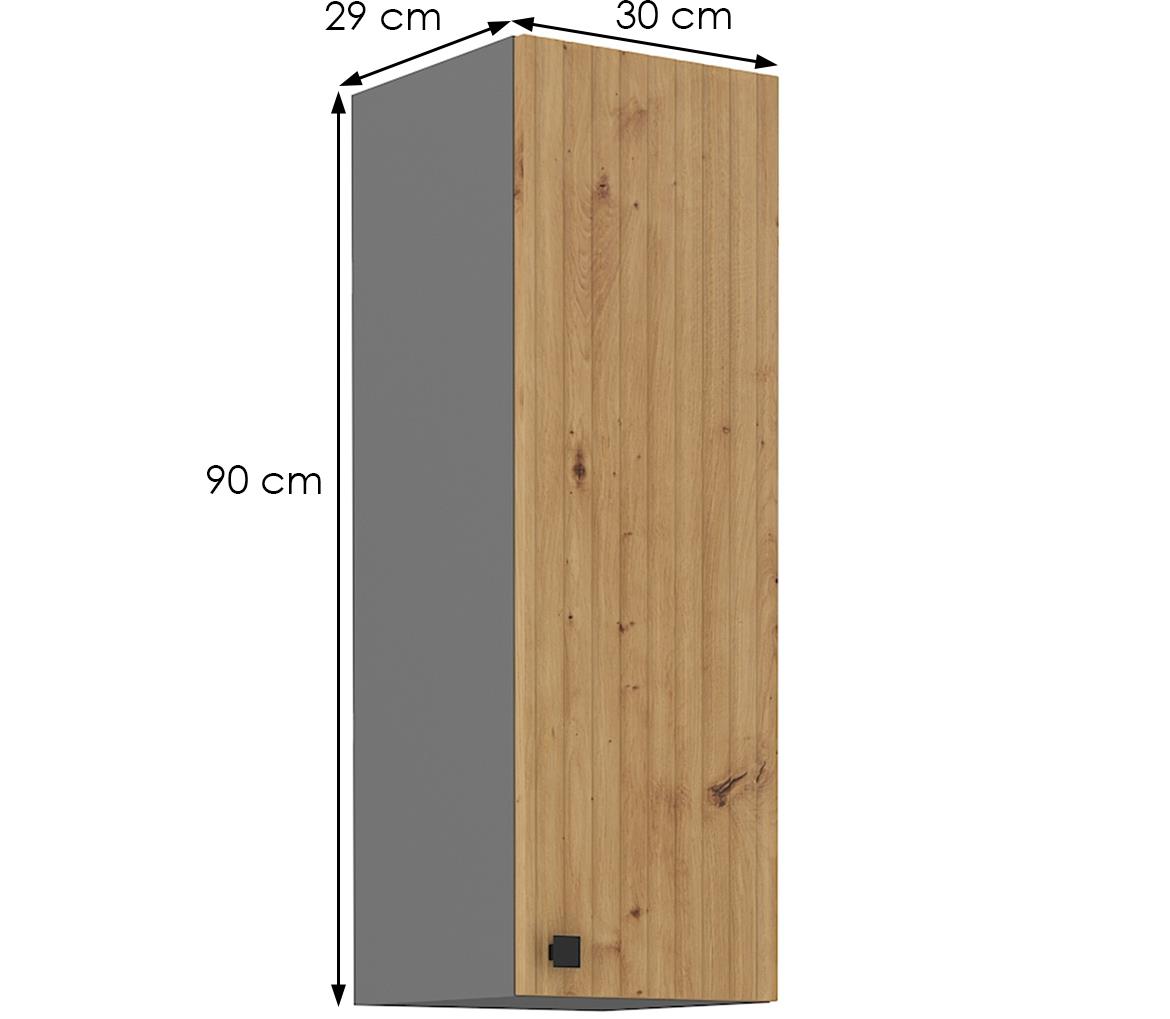 Ava 30g-90 1f kuhinjski element 1 vrata 30x29x90 cm natur (artisan hrast)/sivi