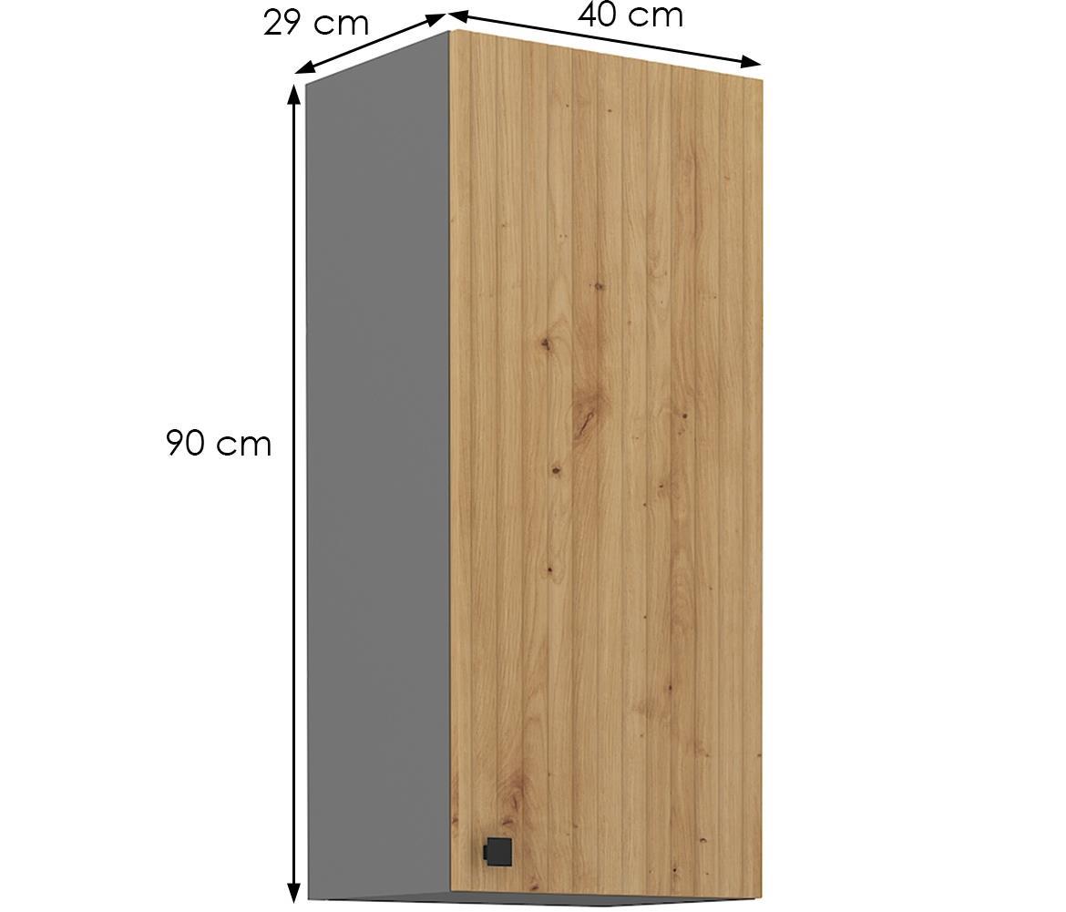 Ava 40g-90 1f kuhinjski element 1 vrata 40x29x90 cm natur (artisan hrast)/sivi