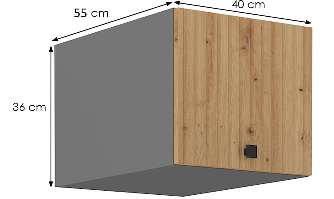 Ava 40 nagu-36 1f kuhinjski element 1 vrata 40x55x36 cm natur (artisan hrast)/sivi