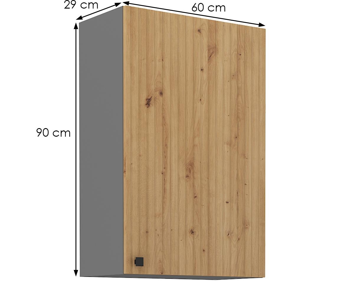 Ava 60g-90 1f kuhinjski element 1 vrata 60x29x90 cm natur (artisan hrast)/sivi