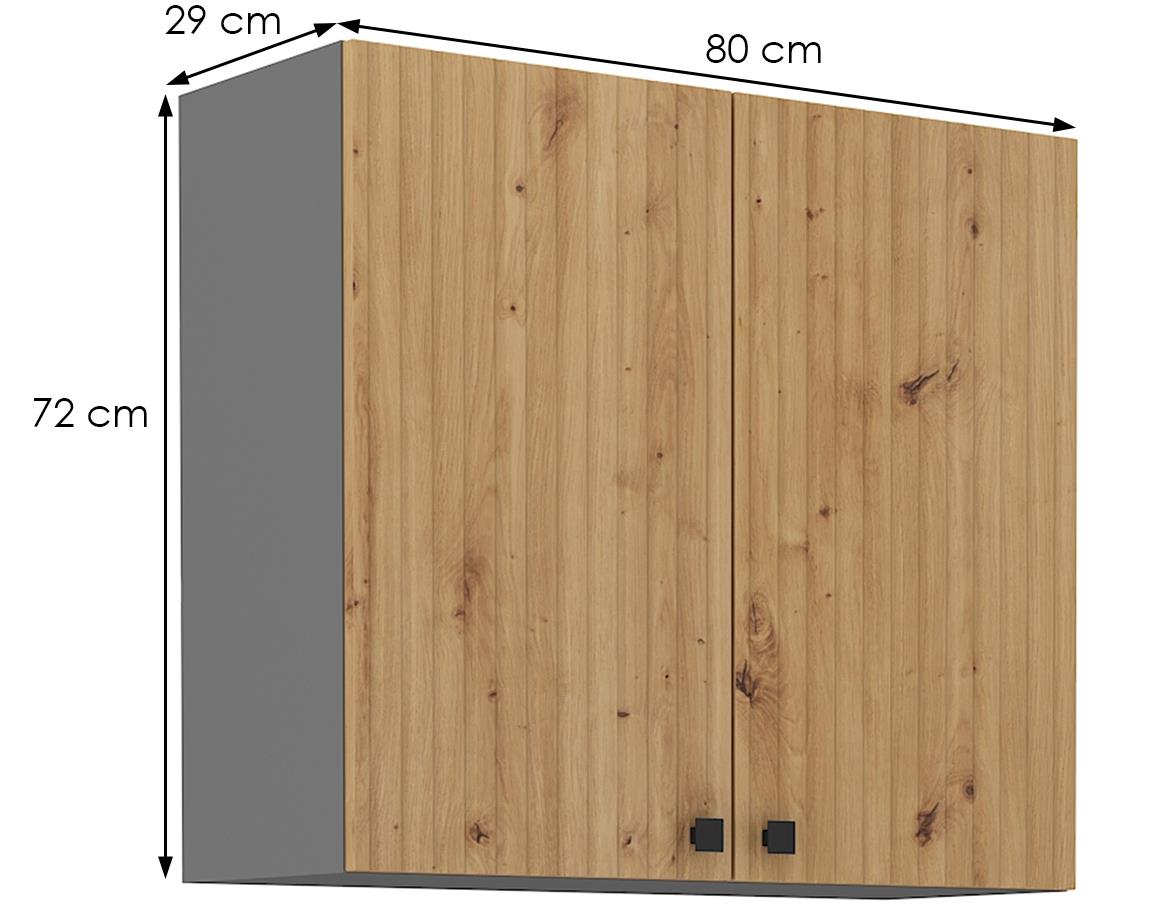 Ava 80g-72 2f kuhinjski element 2 vrata 80x29x71,5 cm natur (artisan hrast)/sivi