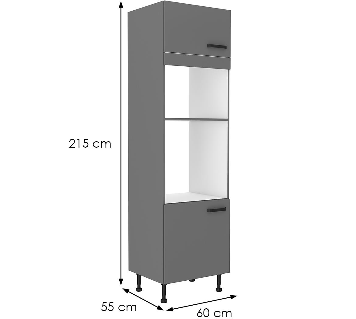 Nessa 60dpm-215 2f ormar 2vrata+2otvora za rernu 60x55x215 tamno sivi