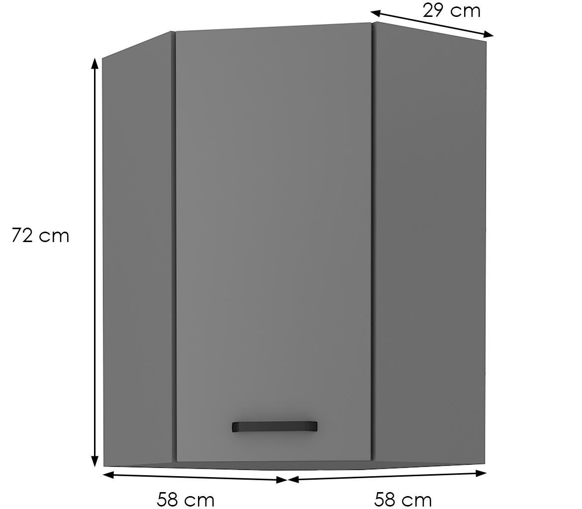 Nessa 58x58 gn-90 1f ugaoni kuhinjski element 1 vrata 58x29x90 cm tamno sivi