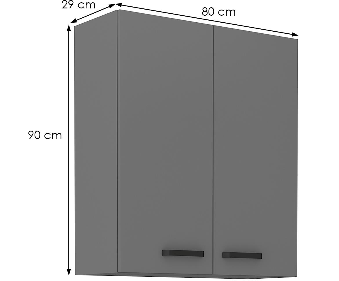 Nessa 80g-90 2f viseći el.2 vrata 80x29x90 tamno sivi