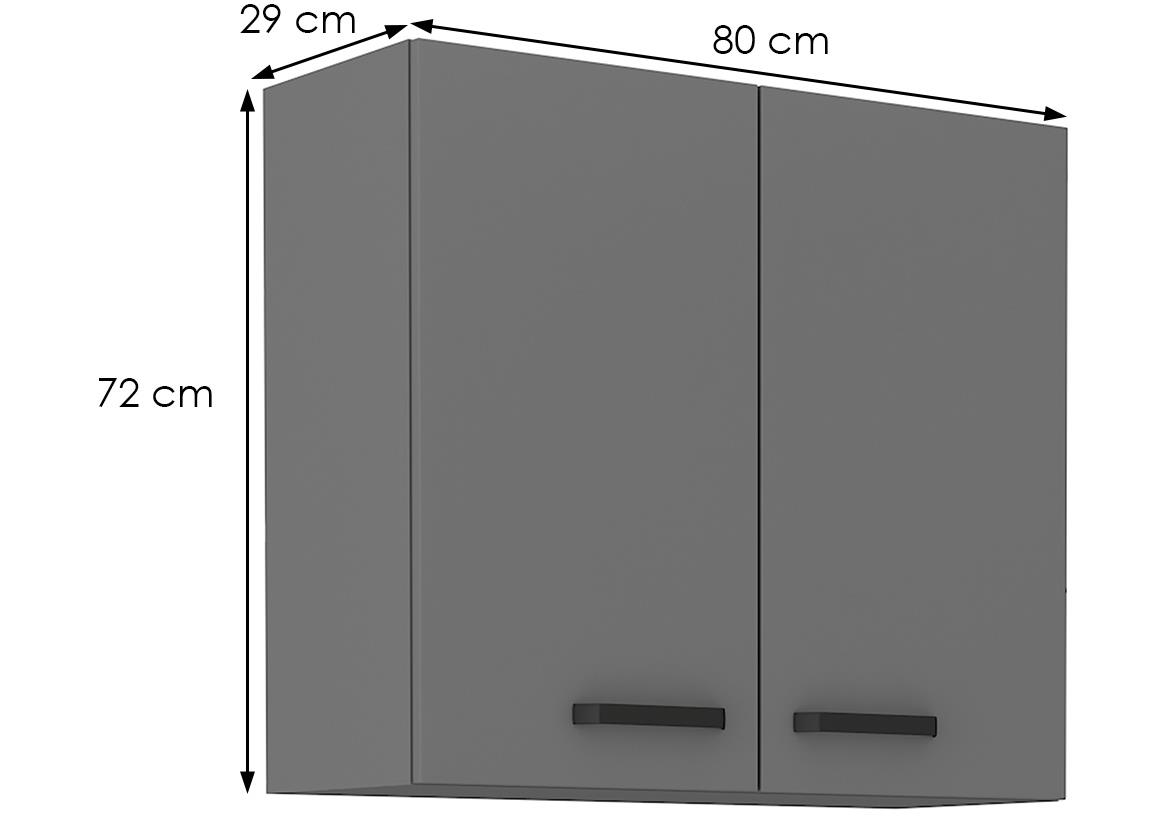 Nessa 80g-72 2f viseći el.2 vrata 80x29x72 tamno sivi