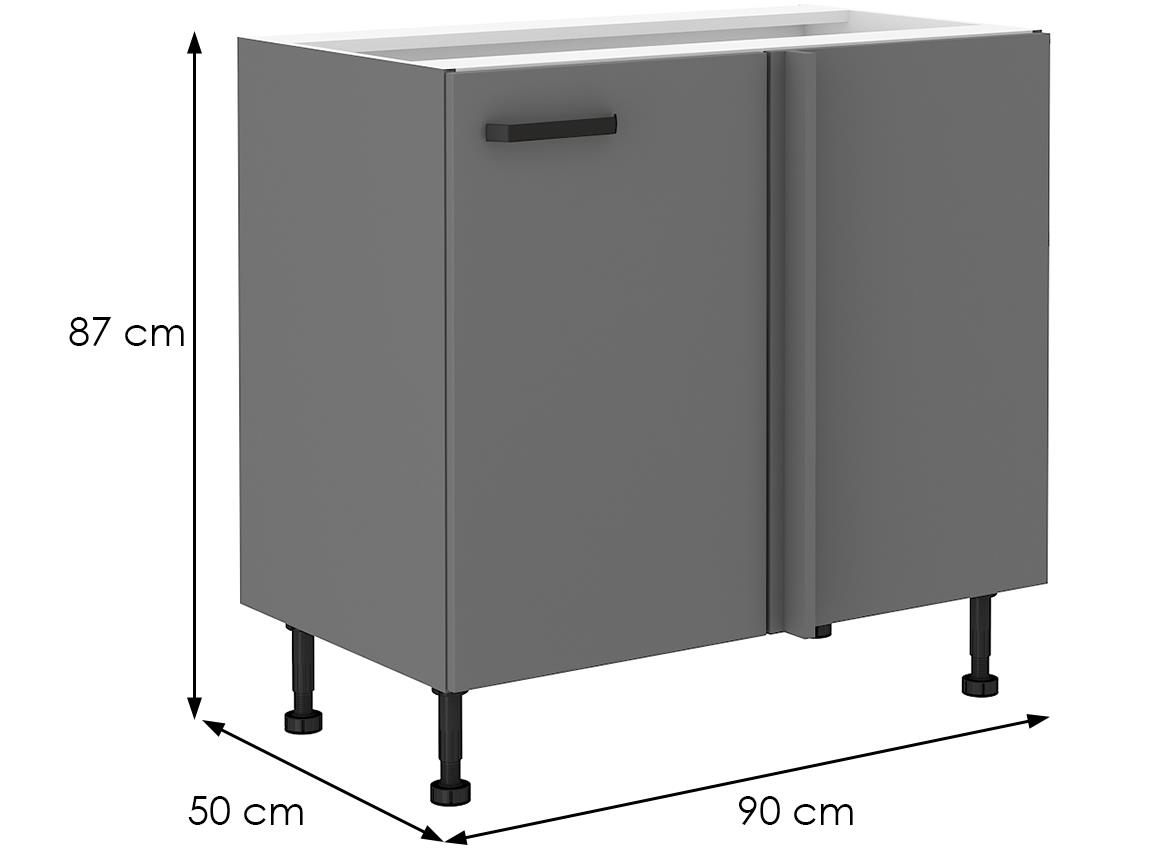 Nessa 105 nd 1f bb baza ugaona 1 vrata 90(105)x50x87 tamno siva reverzibilna