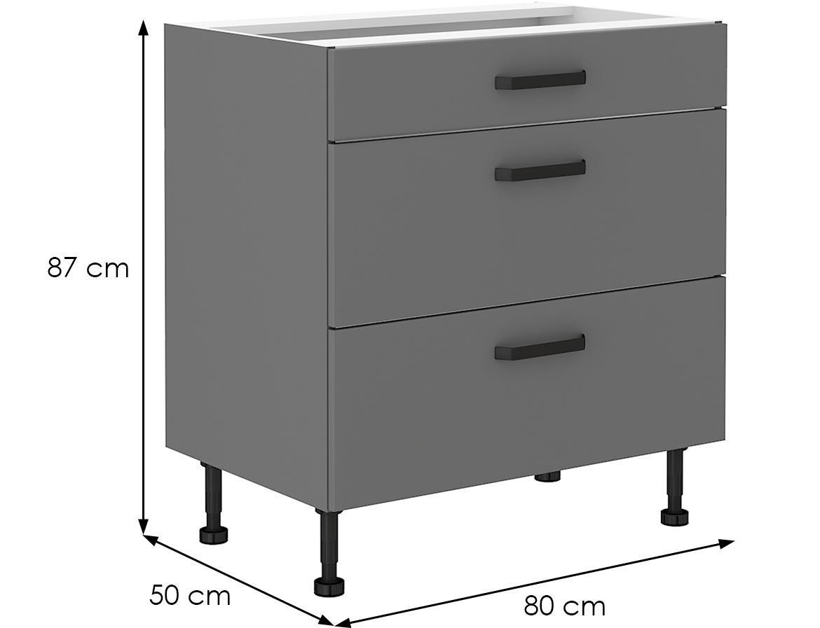 Nessa 80d 3s bb baza 1fioka+2koša 80x50x87 tamno siva