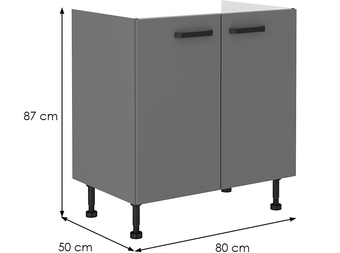 Nessa  80zl 2f bb baza 2 vrata za sudoperu 80x50x87 tamno sivi