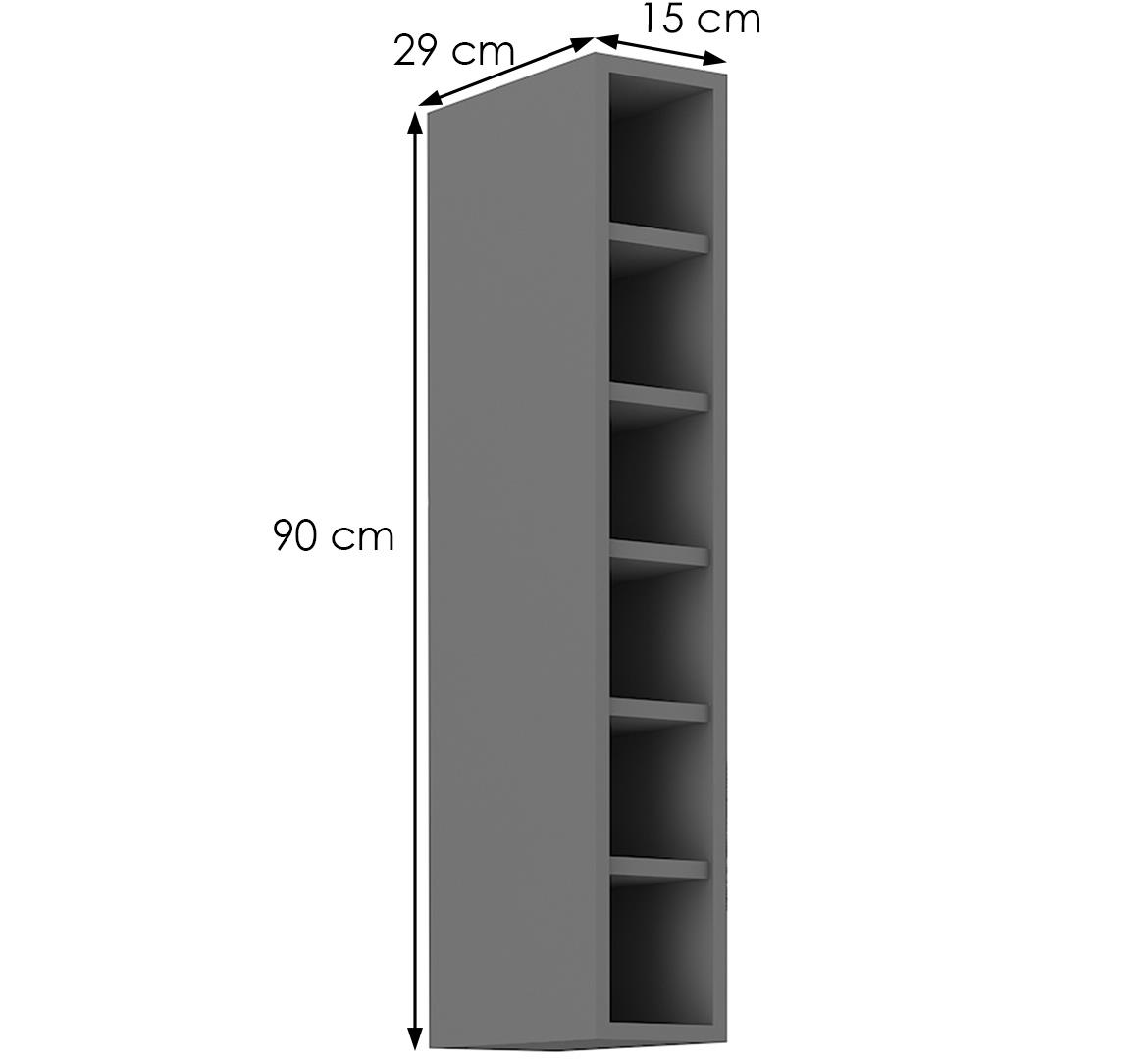 Scandi/Ava/Nessa 15g-90 otw viseći el.sa policama 15x30x90 tamno sivi