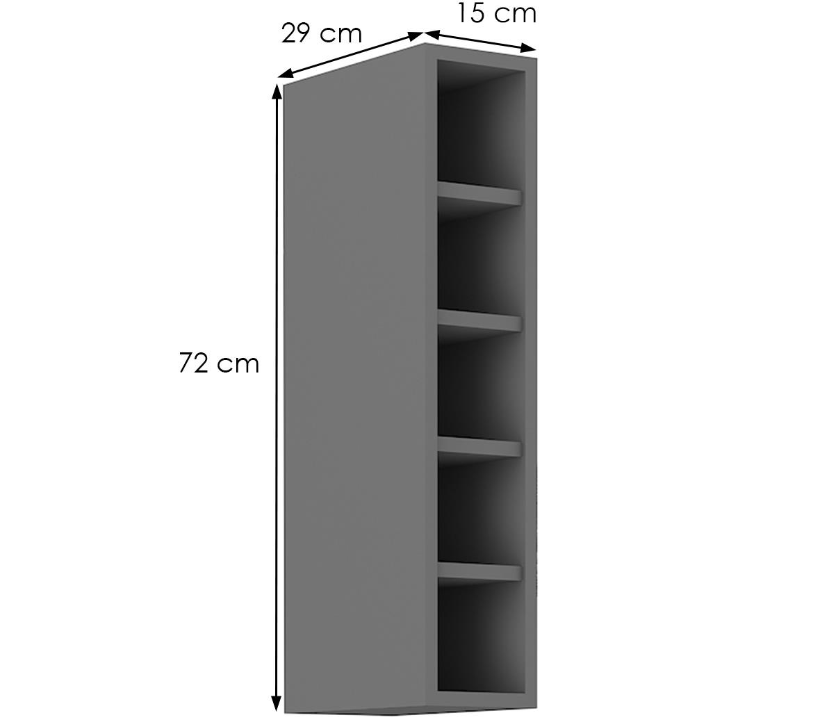 Scandi/Ava/Nessa 15g-72 otw viseći el.sa policama 15x30x72 tamno sivi