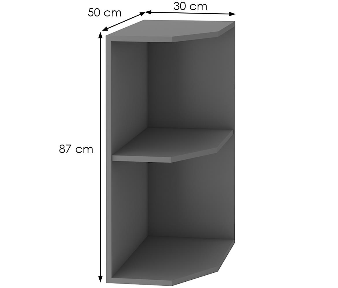 Scandi/Ava/Nessa 30d zak bb baza završna otvorena sa policama 30x50x87 tamno siva