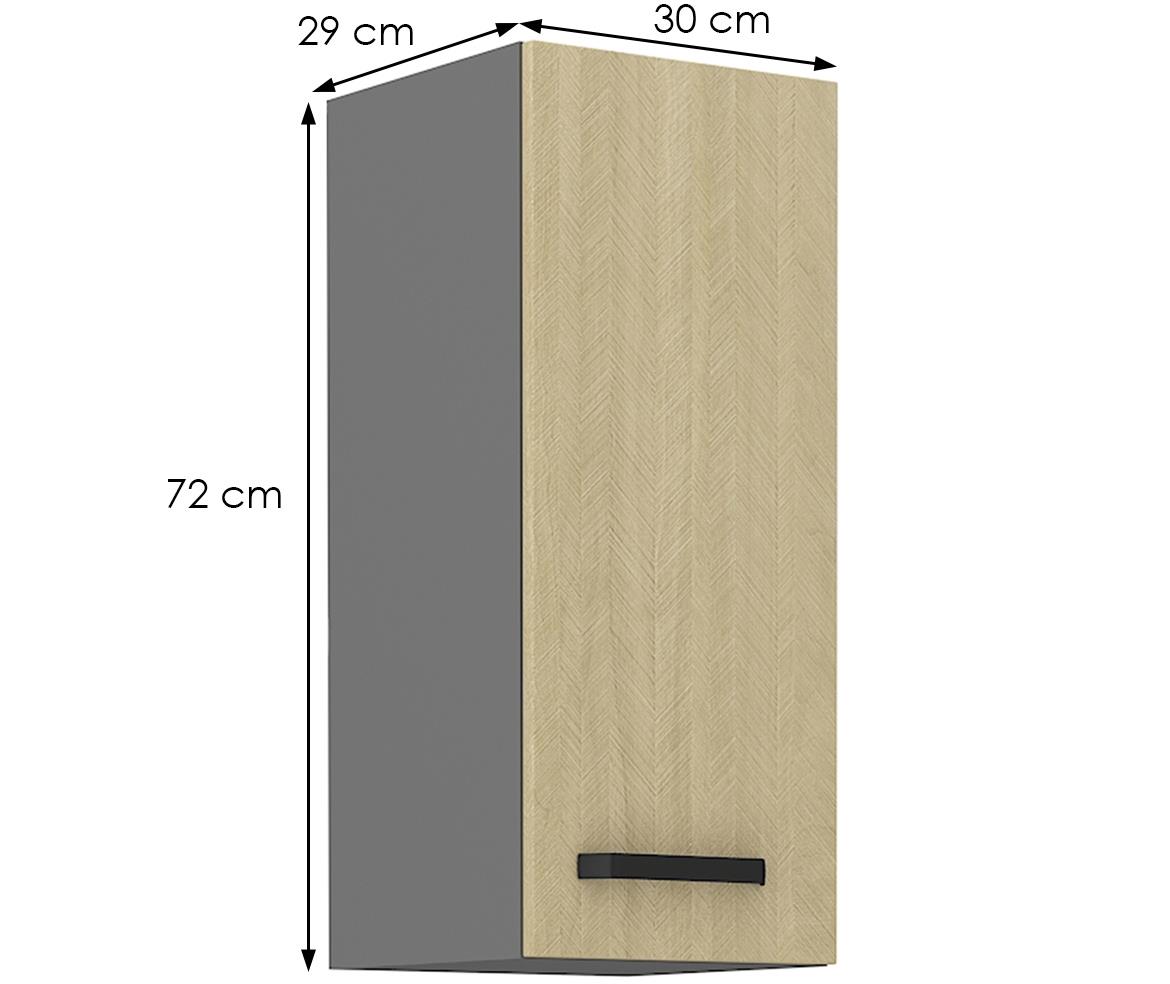 Scandi 30g-72 1f kuhinjski element 1 vrata 30x29x71,5 cm natur/tamno sivi