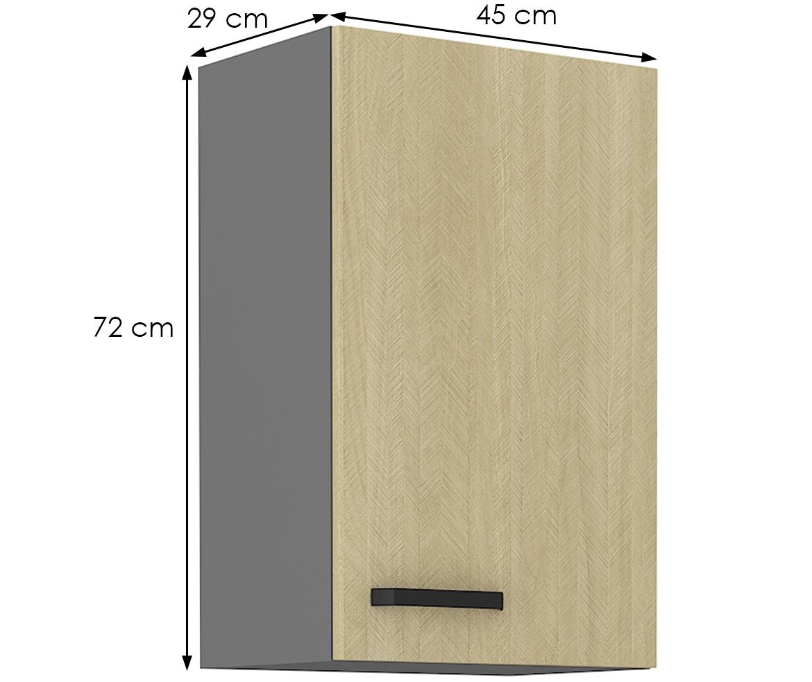 Scandi 45g-72 1f kuhinjski element 1 vrata 45x29x71,5 cm natur/tamno sivi