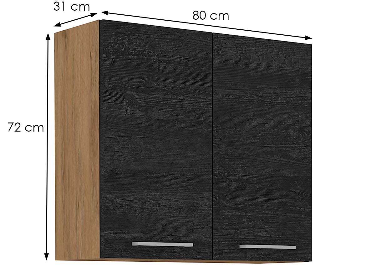 Vigo 80G-72 2F kuhinjski element 2 vrata 80x30,6x72 cm natur (artisan hrast)/tamno sivi