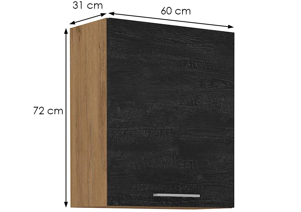 Vigo 60G-72 1F kuhinjski element 1 vrata 60x30,6x72 cm natur (artisan hrast)/tamno sivi