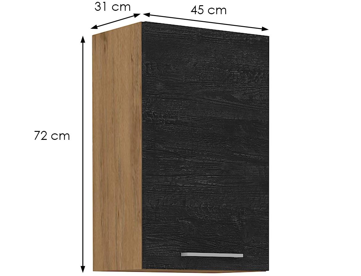 Vigo 45G-72 1F kuhinjski element 1 vrata 45x30,6x72 cm natur (artisan hrast)/tamno sivi