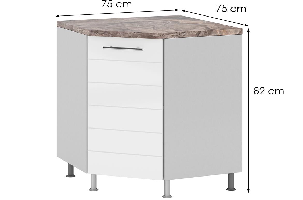 Daria kuhinjski element  DN  1D 75x75x82 cm beli