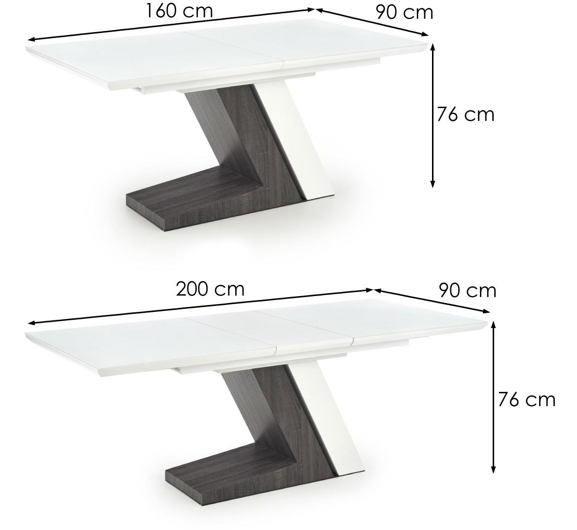 Mortis sto 160/200 Mdf - bela/tamno siva