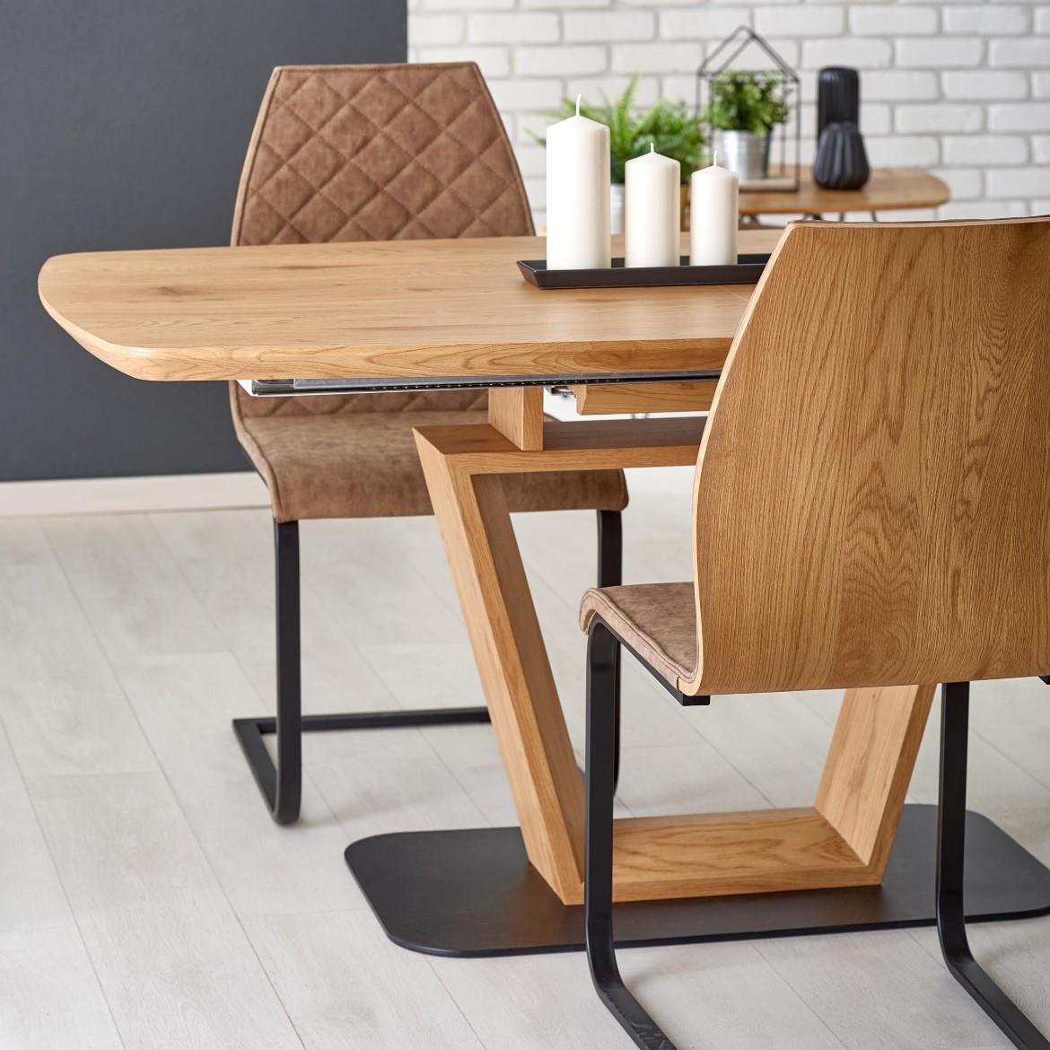 Blacki Table 160/220 Mdf/celik - zlatni hrast/crni