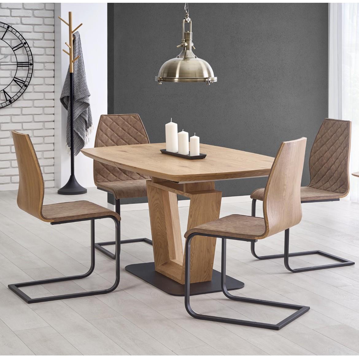 Blacki Table 160/220 Mdf/celik - zlatni hrast/crni