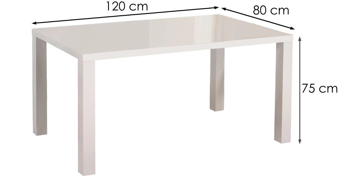 Ronald sto A) 120x80 Mdf - beli