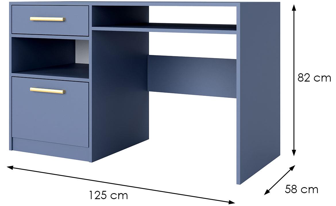 Bali radni sto 1 vrata+1 fioka 125x58x82 cm plavi