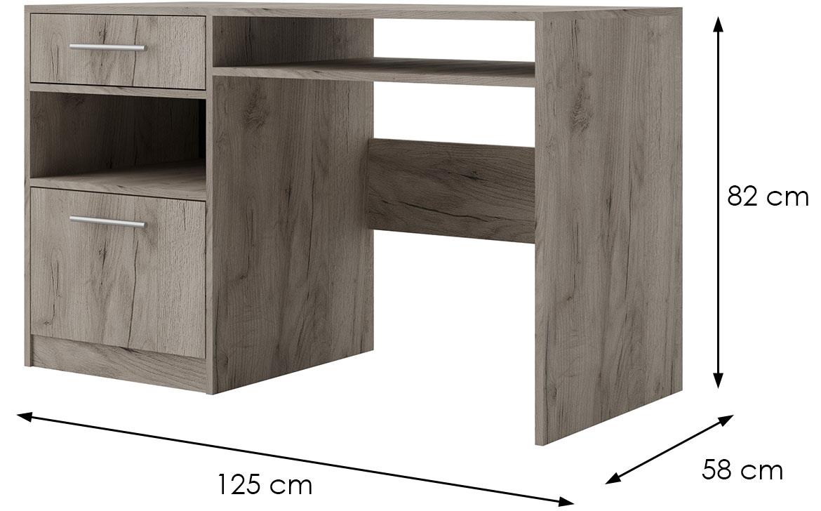 Bali radni sto 1 vrata+1 fioka 125x58x82 cm hrast