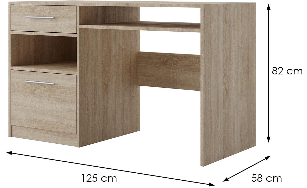 Bali radni sto 1 vrata+1 fioka 125x58x82 cm natur(sonoma hrast)