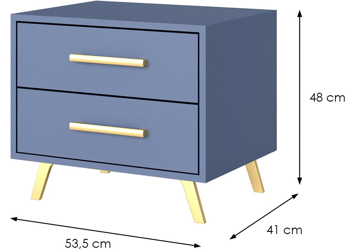 Nocni ormaric Bali 2 fioke 53,5x41x48 cm plavi