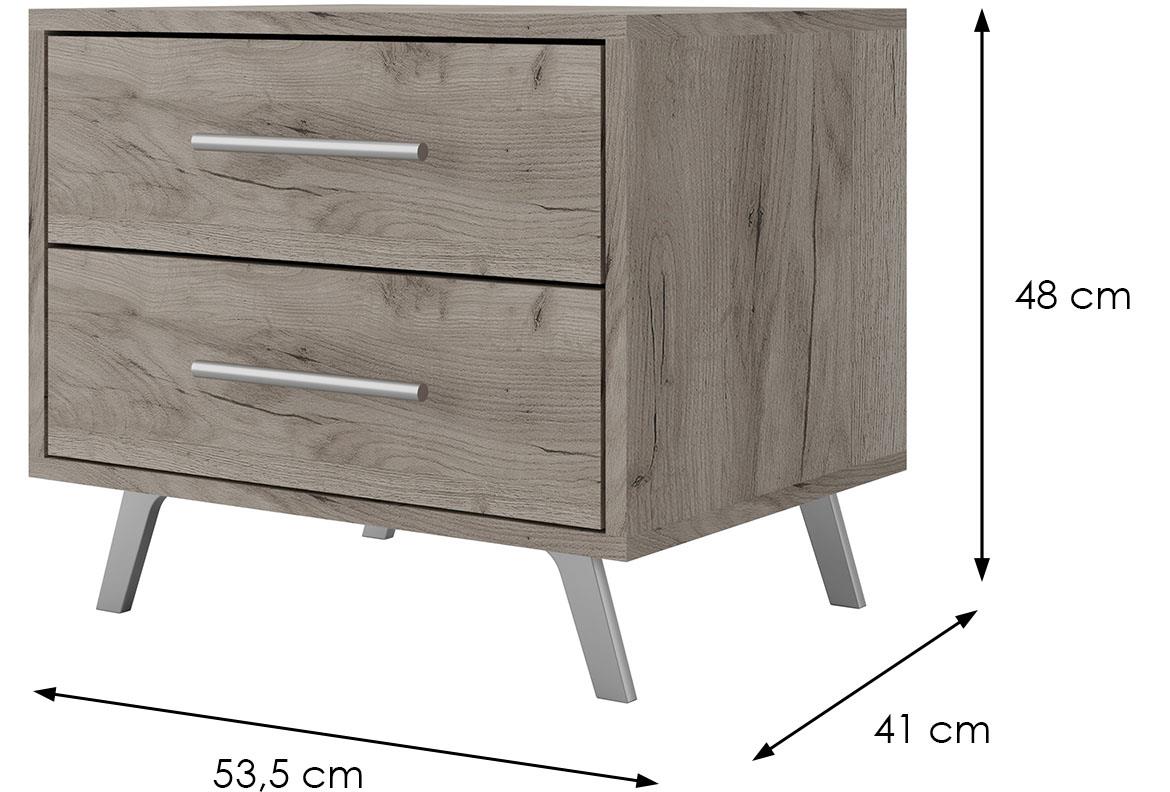 Nocni ormaric Bali 2 fioke 53,5x41x48 cm hrast