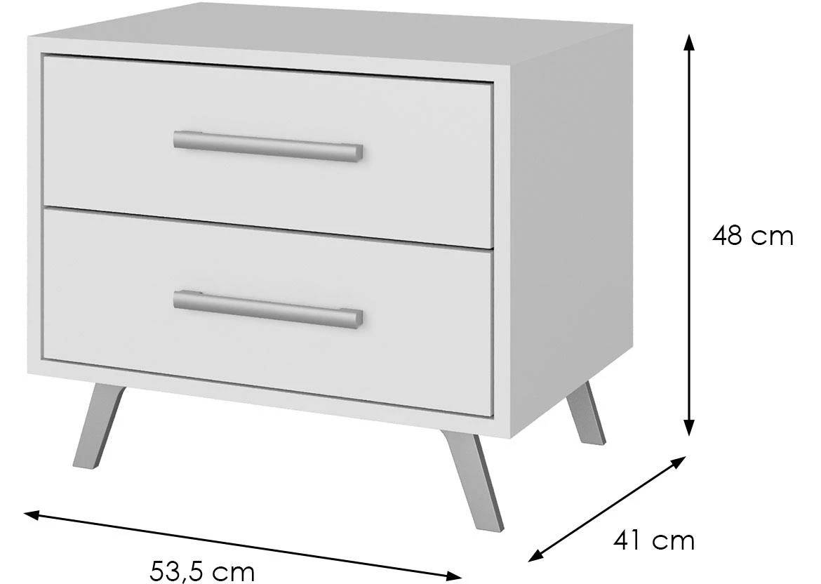 Nocni ormaric Bali 2 fioke 53,5x41x48 cm beli