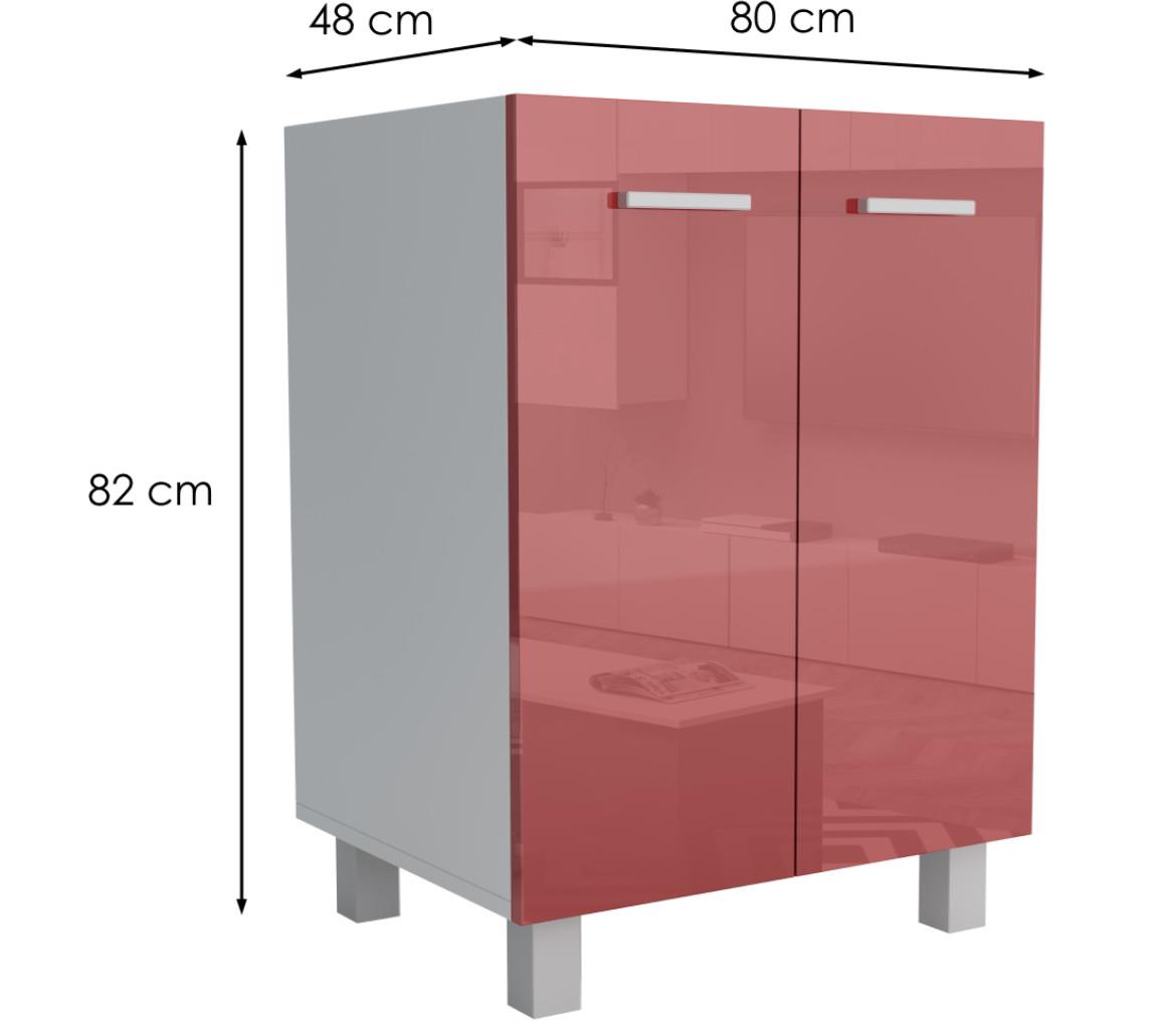 Luc?an 80ZL LUKS kuhinjski element 80x48x82 cm crveni