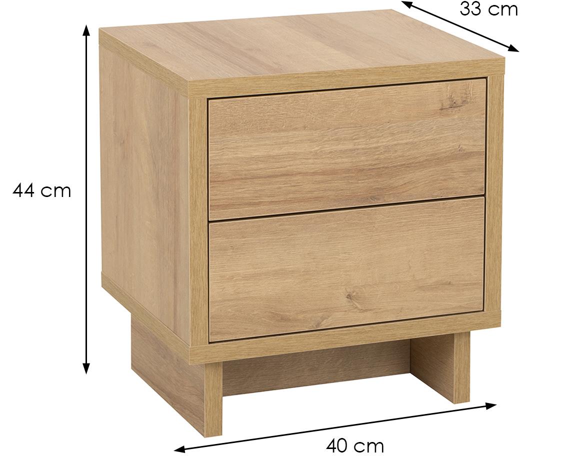 Noma N09 nocni ormaric 2 fioke 40x33x44 cm hrast