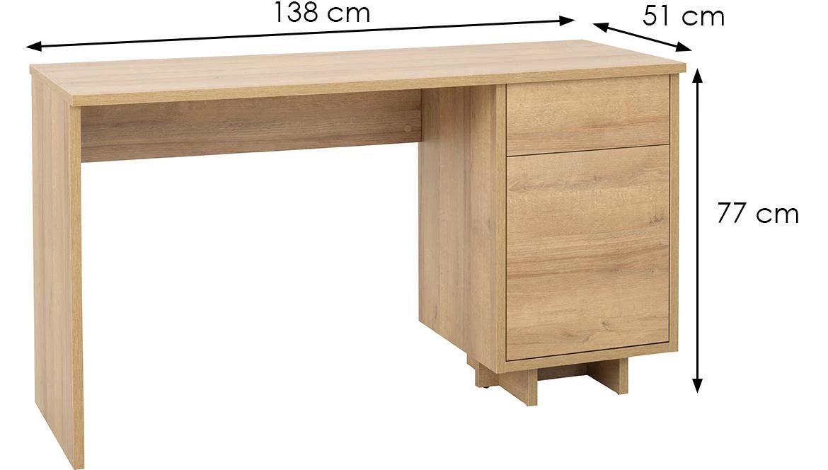 Noma N05 radni sto 138x51x77 cm hrast